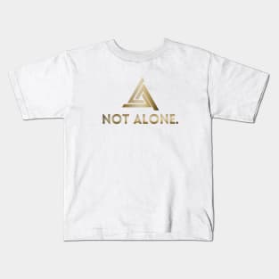 "NOT ALONE" motivational mental health support awareness trinity triangle design Kids T-Shirt